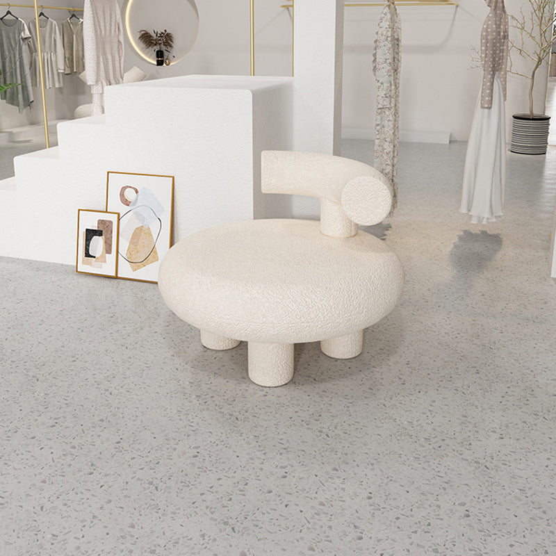 Scandinavian White Wool Parsons Chair with Fixed Back and 4 Legs Clearhalo 'Accent Chairs' 'accent_chairs' 'Chairs & Seating' 'furn' 'furn_accent_chairs' 'Furniture' 'Living Room Furniture' 7400342