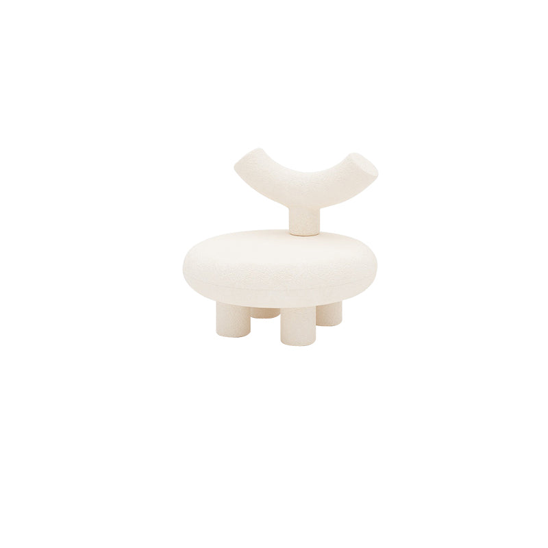 Scandinavian White Wool Parsons Chair with Fixed Back and 4 Legs 21"L x 21"W x 22"H 1 Piece Clearhalo 'Accent Chairs' 'accent_chairs' 'Chairs & Seating' 'furn' 'furn_accent_chairs' 'Furniture' 'Living Room Furniture' 7400343