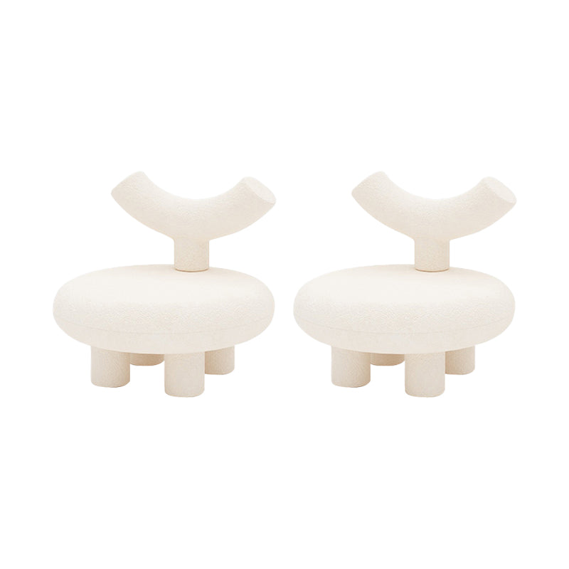 Scandinavian White Wool Parsons Chair with Fixed Back and 4 Legs 21"L x 21"W x 22"H 2 Piece Set Clearhalo 'Accent Chairs' 'accent_chairs' 'Chairs & Seating' 'furn' 'furn_accent_chairs' 'Furniture' 'Living Room Furniture' 7400345