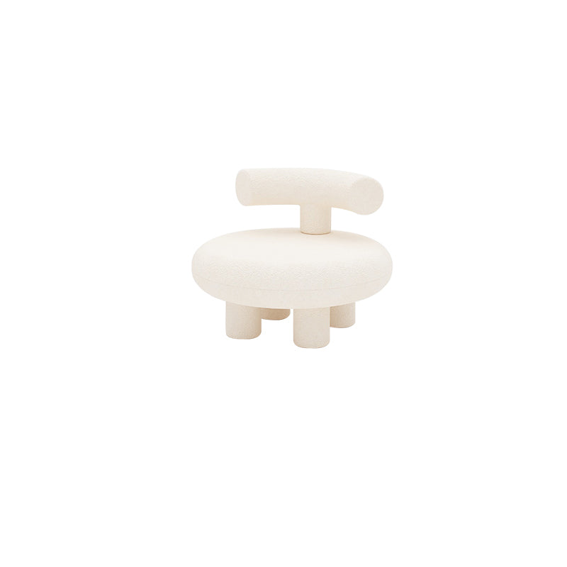 Scandinavian White Wool Parsons Chair with Fixed Back and 4 Legs 21"L x 21"W x 19"H 1 Piece Clearhalo 'Accent Chairs' 'accent_chairs' 'Chairs & Seating' 'furn' 'furn_accent_chairs' 'Furniture' 'Living Room Furniture' 7400347