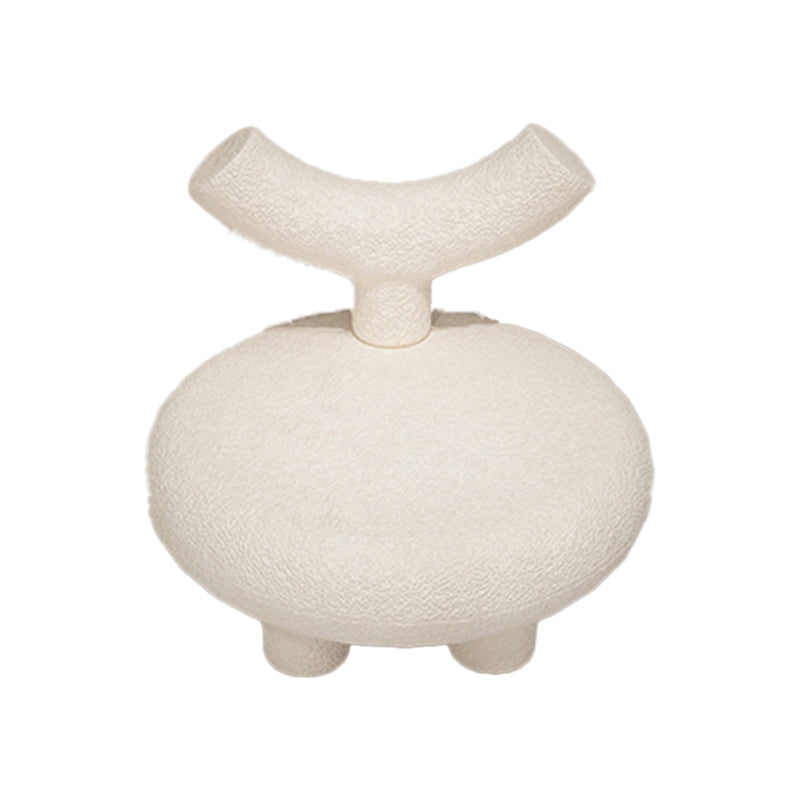 Scandinavian White Wool Parsons Chair with Fixed Back and 4 Legs Clearhalo 'Accent Chairs' 'accent_chairs' 'Chairs & Seating' 'furn' 'furn_accent_chairs' 'Furniture' 'Living Room Furniture' 7400348