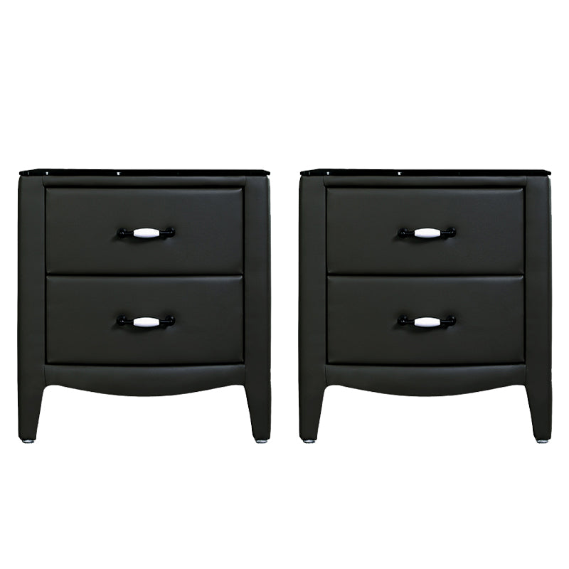 引き出し付きのモダンなアクセントテーブルナイトスタンドガラスベッドサイドキャビネット