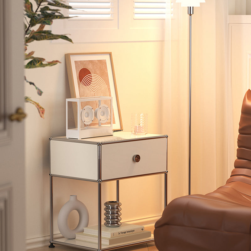 Tablette de chevet de lit en métal avec tiroir contemporain avec tiroir