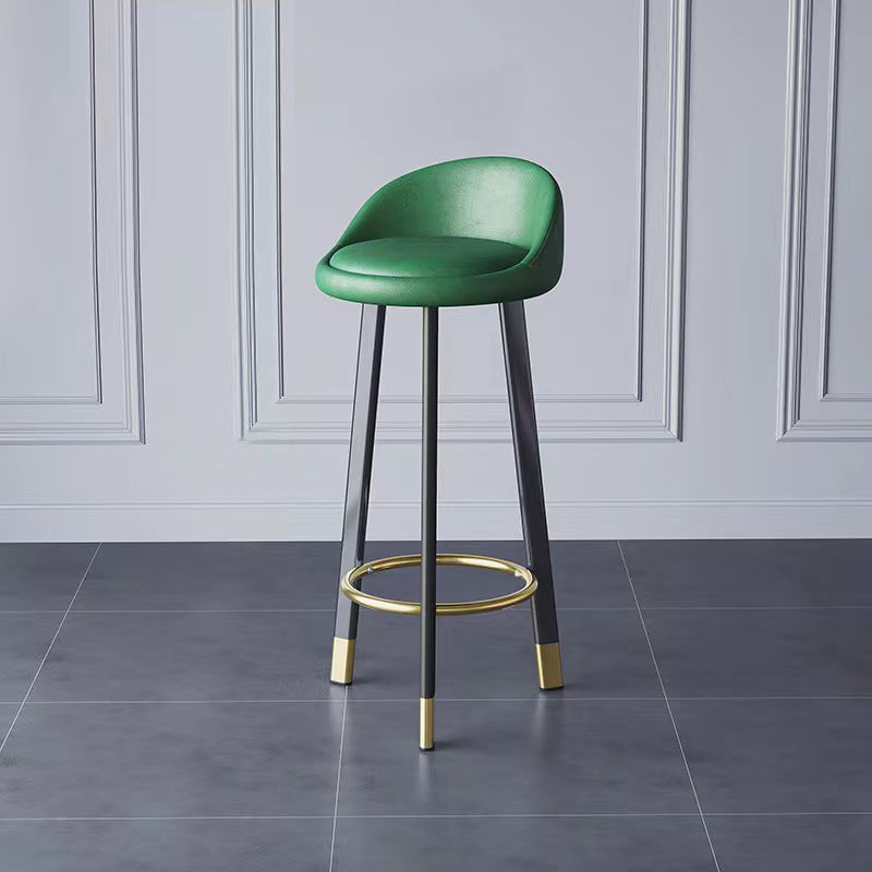 Glam Metal Barstool Fabric Counter Stool in Matte Finish for Home Blackish Green 1 Piece Clearhalo 'Bar Furniture' 'Bar Stools' 'bar_stools' 'furn' 'furn_bar_stools' 'Furniture' 'Kitchen & Dining Furniture' 7400811