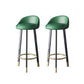 Glam Metal Barstool Fabric Counter Stool in Matte Finish for Home Blackish Green 2 Piece Set Clearhalo 'Bar Furniture' 'Bar Stools' 'bar_stools' 'furn' 'furn_bar_stools' 'Furniture' 'Kitchen & Dining Furniture' 7400812
