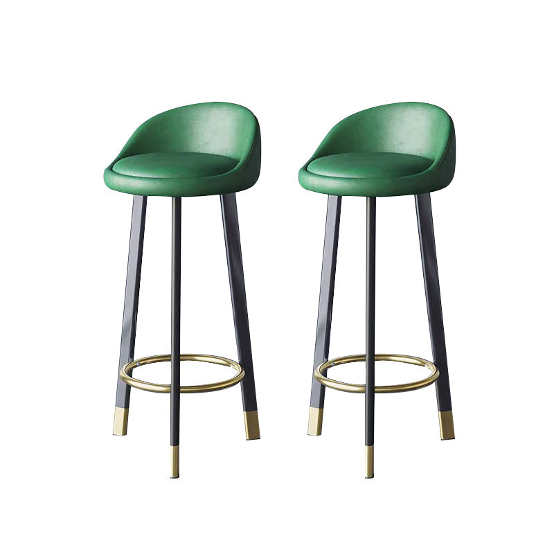 Glam Metal Barstool Fabric Counter Stool in Matte Finish for Home Blackish Green 2 Piece Set Clearhalo 'Bar Furniture' 'Bar Stools' 'bar_stools' 'furn' 'furn_bar_stools' 'Furniture' 'Kitchen & Dining Furniture' 7400812