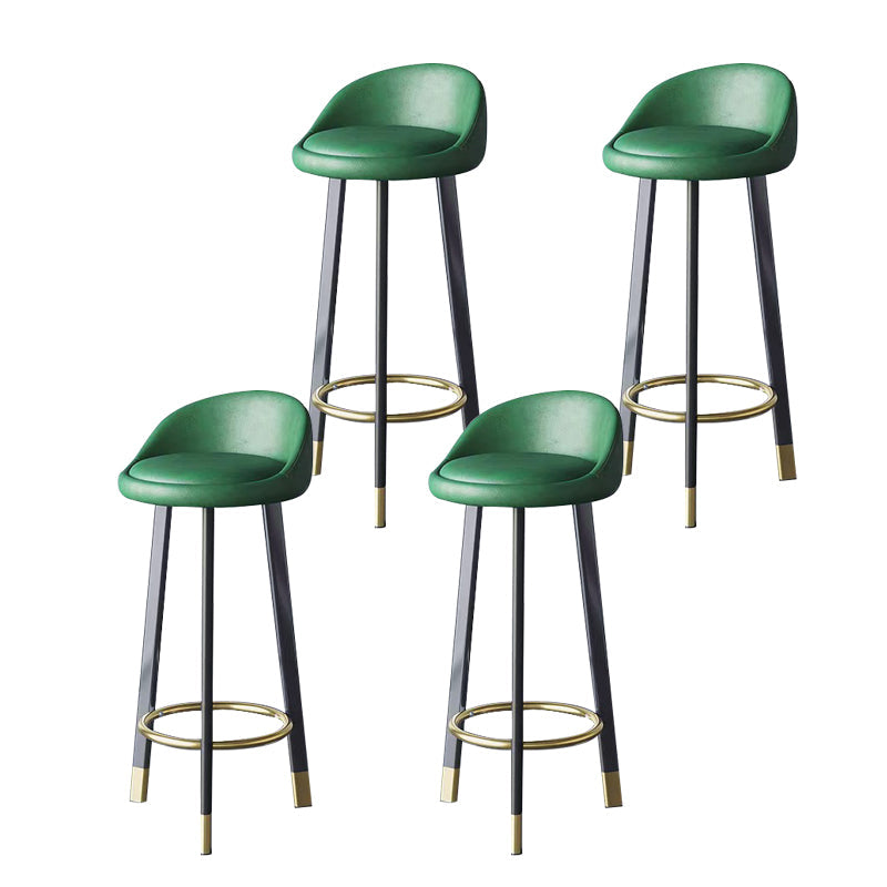 Glam Metal Barstool Fabric Counter Stool in Matte Finish for Home Blackish Green 4 Piece Set Clearhalo 'Bar Furniture' 'Bar Stools' 'bar_stools' 'furn' 'furn_bar_stools' 'Furniture' 'Kitchen & Dining Furniture' 7400813