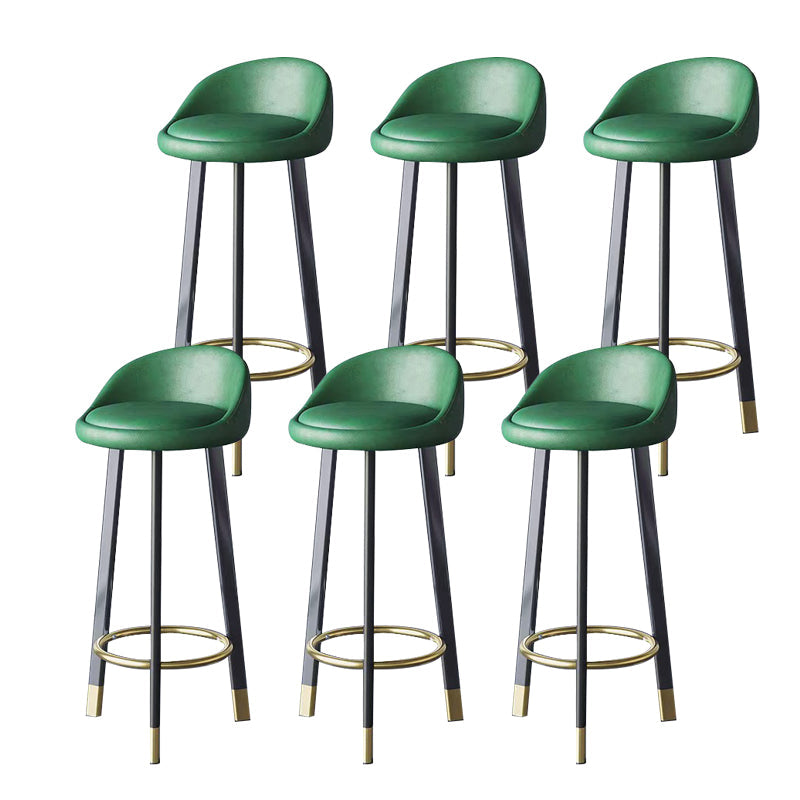 Glam Metal Barstool Fabric Counter Stool in Matte Finish for Home Blackish Green 6 Piece Set Clearhalo 'Bar Furniture' 'Bar Stools' 'bar_stools' 'furn' 'furn_bar_stools' 'Furniture' 'Kitchen & Dining Furniture' 7400814