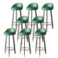 Glam Metal Barstool Fabric Counter Stool in Matte Finish for Home Blackish Green 8 Piece Set Clearhalo 'Bar Furniture' 'Bar Stools' 'bar_stools' 'furn' 'furn_bar_stools' 'Furniture' 'Kitchen & Dining Furniture' 7400815