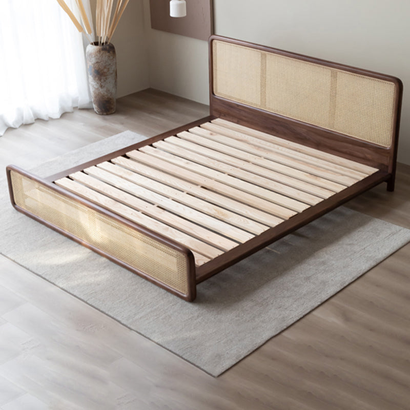 Letto standard in legno massiccio letto rettangolare tropicale con testiera