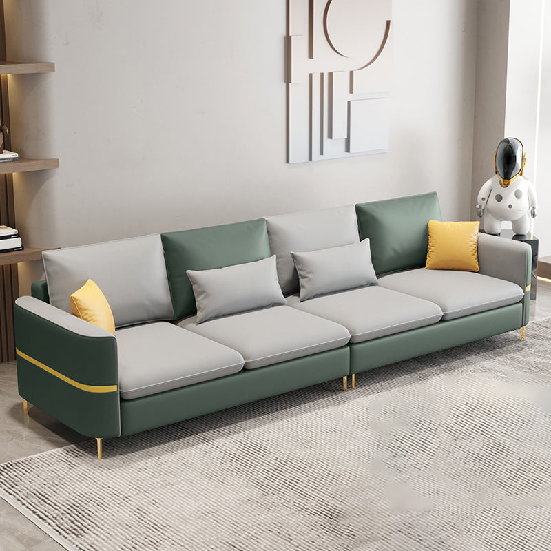 35.43 "Sofá de cuero sintético seccional de alto contenido con cojines de almohada