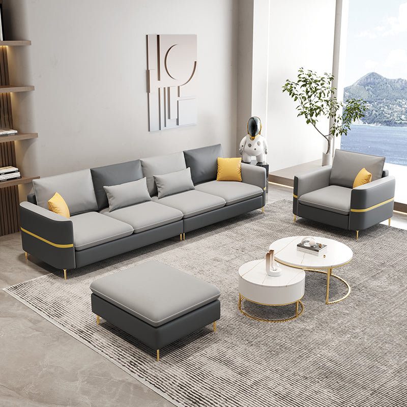 35.43 "Sofá de cuero sintético seccional de alto contenido con cojines de almohada