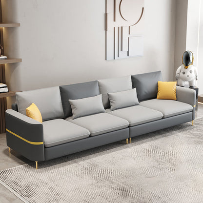 35.43 "Sofá de cuero sintético seccional de alto contenido con cojines de almohada