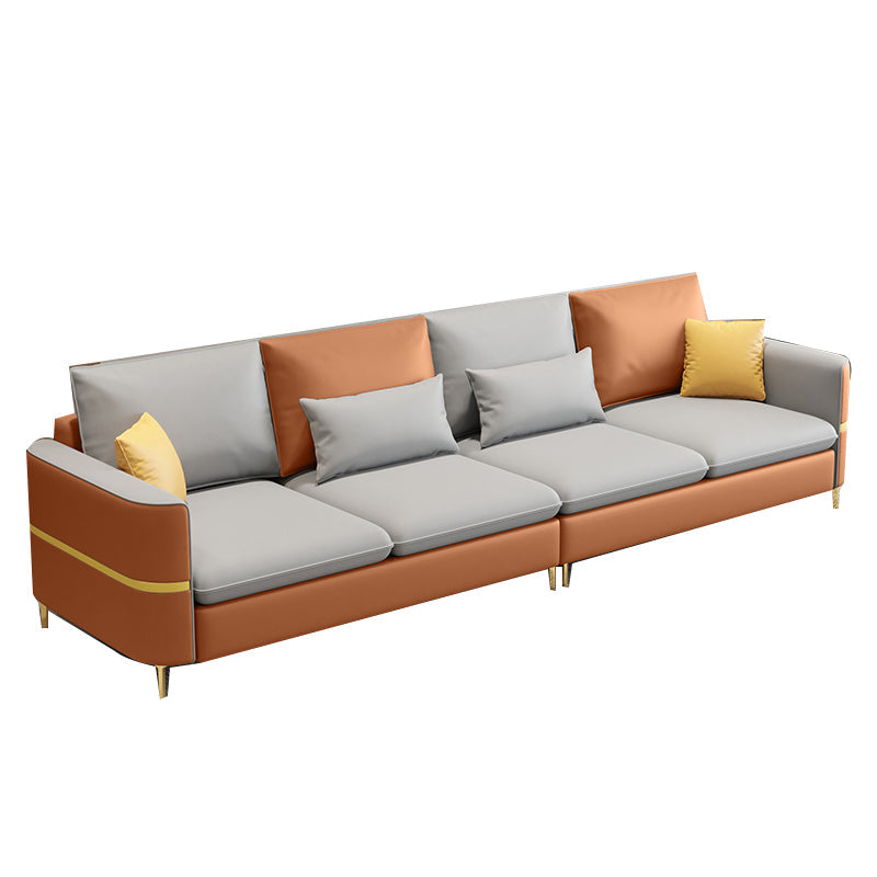 35.43 "Sofá de cuero sintético seccional de alto contenido con cojines de almohada