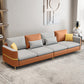 35.43 "Sofá de cuero sintético seccional de alto contenido con cojines de almohada