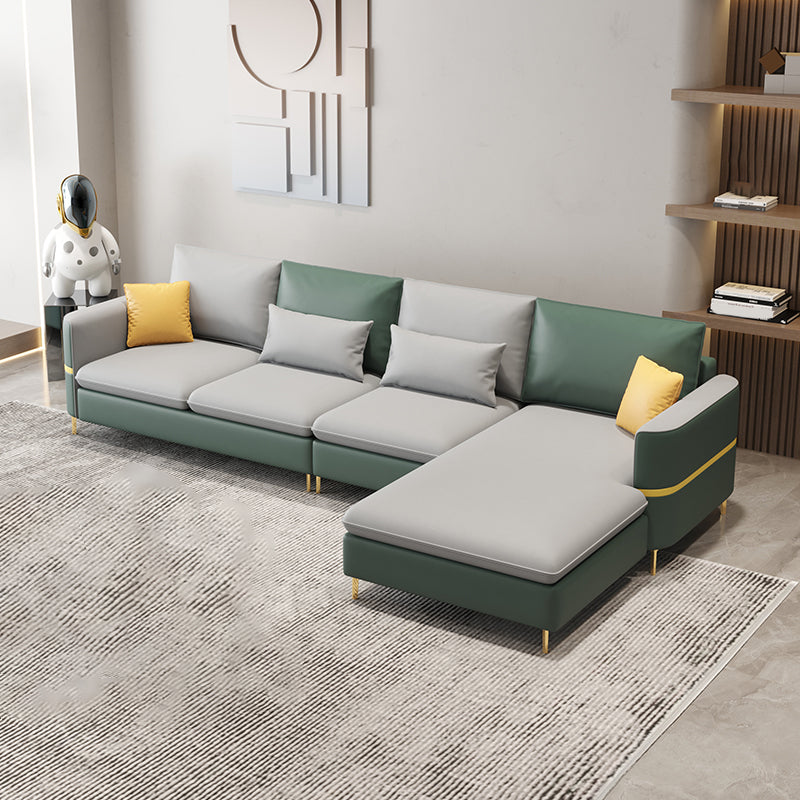 35.43 "Sofá de cuero sintético seccional de alto contenido con cojines de almohada