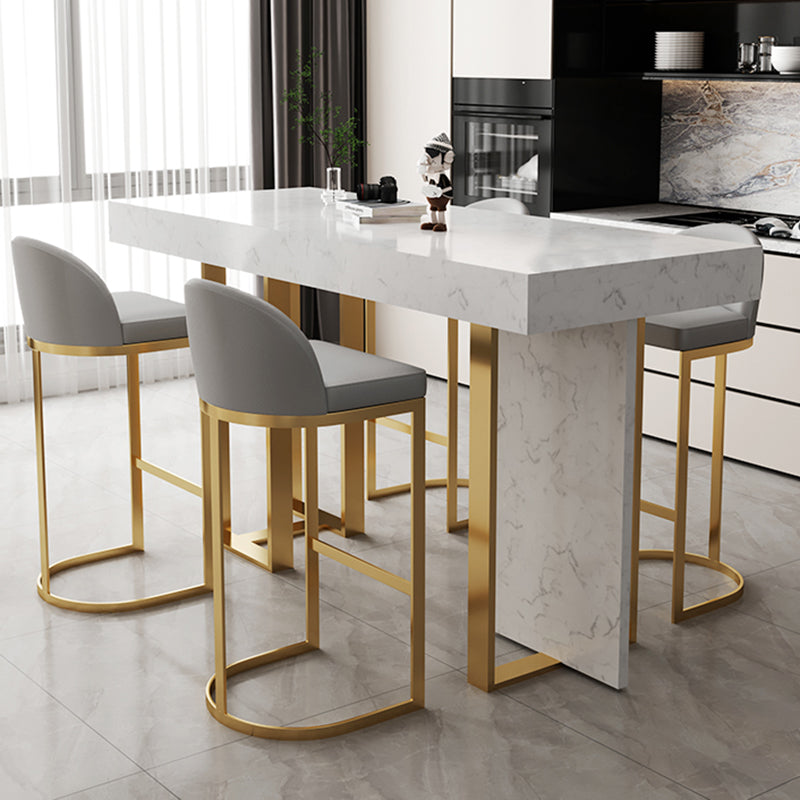 Modern Bar Table Set 1/2/5 Pcs Faux Marble Rectangular Bar Set for Indoor Clearhalo 'Bar Furniture' 'furn' 'furn_home_bar_bar_sets' 'Furniture' 'Home Bars & Bar Sets' 'home_bar_bar_sets' 'Kitchen & Dining Furniture' 7401094
