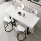 Modern Bar Table Set 1/2/5 Pcs Faux Marble Rectangular Bar Set for Indoor Table & Chair(s) 47.2"L x 17.7"W x 39.4"H Black White Clearhalo 'Bar Furniture' 'furn' 'furn_home_bar_bar_sets' 'Furniture' 'Home Bars & Bar Sets' 'home_bar_bar_sets' 'Kitchen & Dining Furniture' 7401097