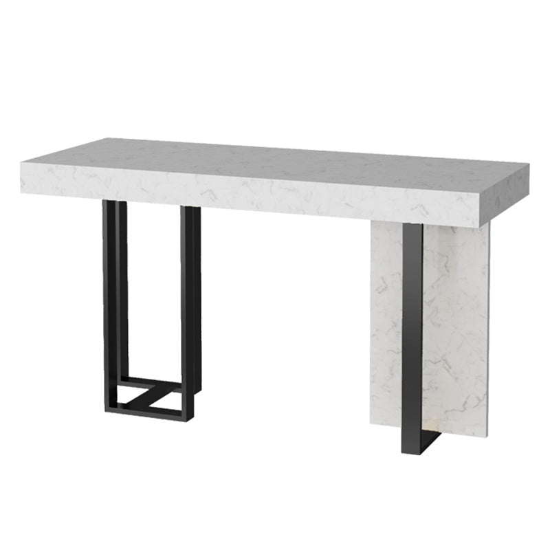 Modern Bar Table Set 1/2/5 Pcs Faux Marble Rectangular Bar Set for Indoor Table Black White Clearhalo 'Bar Furniture' 'furn' 'furn_home_bar_bar_sets' 'Furniture' 'Home Bars & Bar Sets' 'home_bar_bar_sets' 'Kitchen & Dining Furniture' 7401098