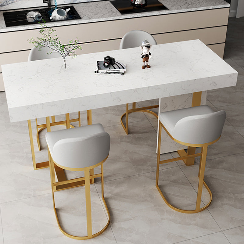 Modern Bar Table Set 1/2/5 Pcs Faux Marble Rectangular Bar Set for Indoor Clearhalo 'Bar Furniture' 'furn' 'furn_home_bar_bar_sets' 'Furniture' 'Home Bars & Bar Sets' 'home_bar_bar_sets' 'Kitchen & Dining Furniture' 7401101