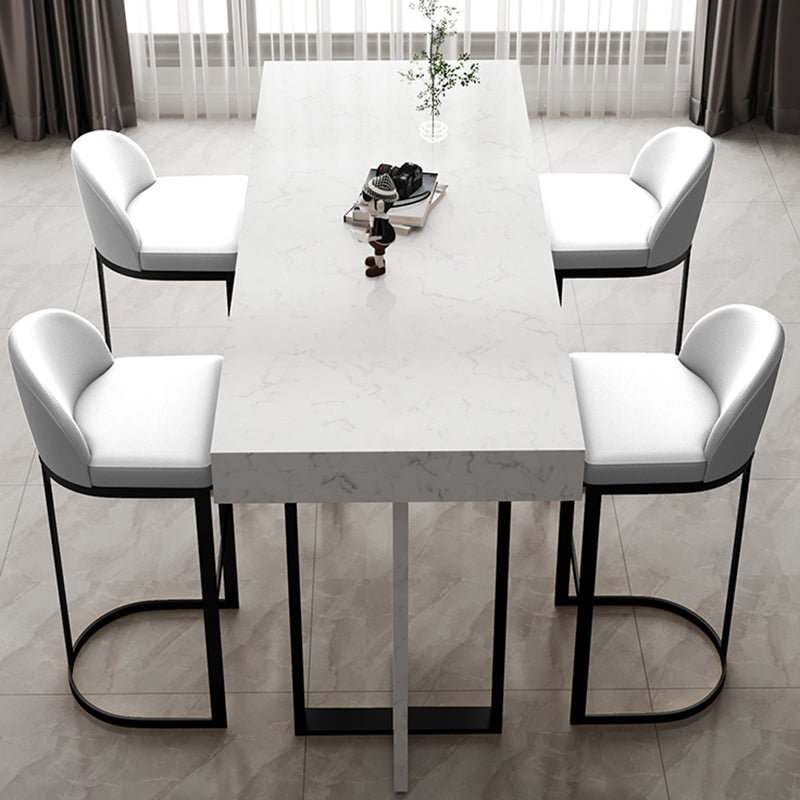 Modern Bar Table Set 1/2/5 Pcs Faux Marble Rectangular Bar Set for Indoor Clearhalo 'Bar Furniture' 'furn' 'furn_home_bar_bar_sets' 'Furniture' 'Home Bars & Bar Sets' 'home_bar_bar_sets' 'Kitchen & Dining Furniture' 7401102