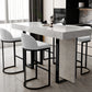 Modern Bar Table Set 1/2/5 Pcs Faux Marble Rectangular Bar Set for Indoor Clearhalo 'Bar Furniture' 'furn' 'furn_home_bar_bar_sets' 'Furniture' 'Home Bars & Bar Sets' 'home_bar_bar_sets' 'Kitchen & Dining Furniture' 7401103