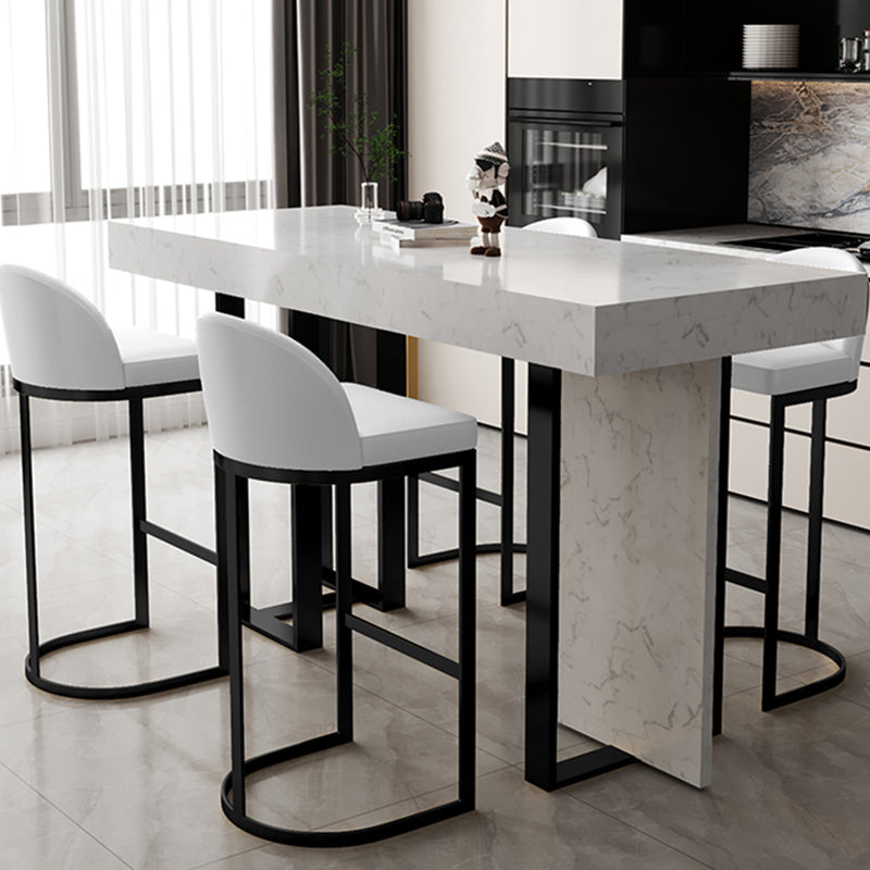 Modern Bar Table Set 1/2/5 Pcs Faux Marble Rectangular Bar Set for Indoor Clearhalo 'Bar Furniture' 'furn' 'furn_home_bar_bar_sets' 'Furniture' 'Home Bars & Bar Sets' 'home_bar_bar_sets' 'Kitchen & Dining Furniture' 7401103