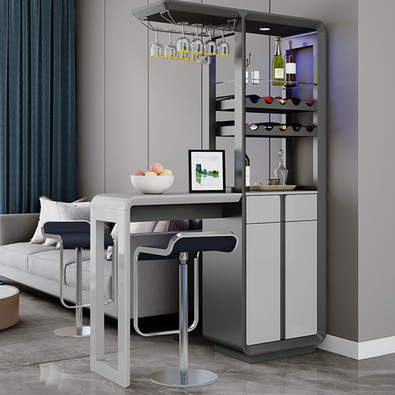 Modern Rectangle Wood Counter Table 2/3 Pieces Bar Table Set with Lockers for Living Room Clearhalo 'Bar Furniture' 'furn' 'furn_home_bar_bar_sets' 'Furniture' 'Home Bars & Bar Sets' 'home_bar_bar_sets' 'Kitchen & Dining Furniture' 7401111