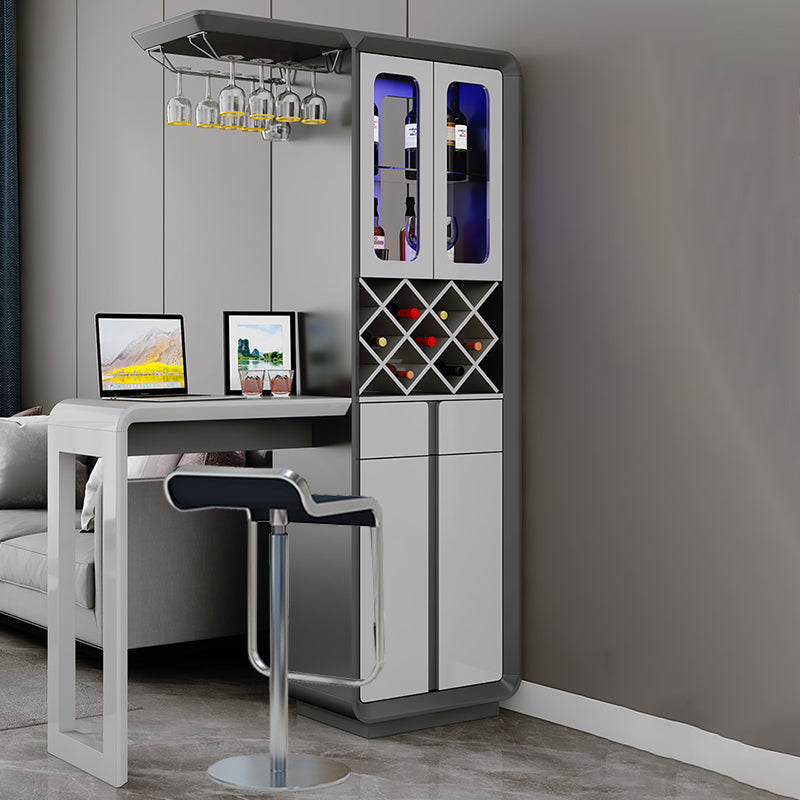 Modern Rectangle Wood Counter Table 2/3 Pieces Bar Table Set with Lockers for Living Room Table & Chair(s) 2 Piece Set Clearhalo 'Bar Furniture' 'furn' 'furn_home_bar_bar_sets' 'Furniture' 'Home Bars & Bar Sets' 'home_bar_bar_sets' 'Kitchen & Dining Furniture' 7401113
