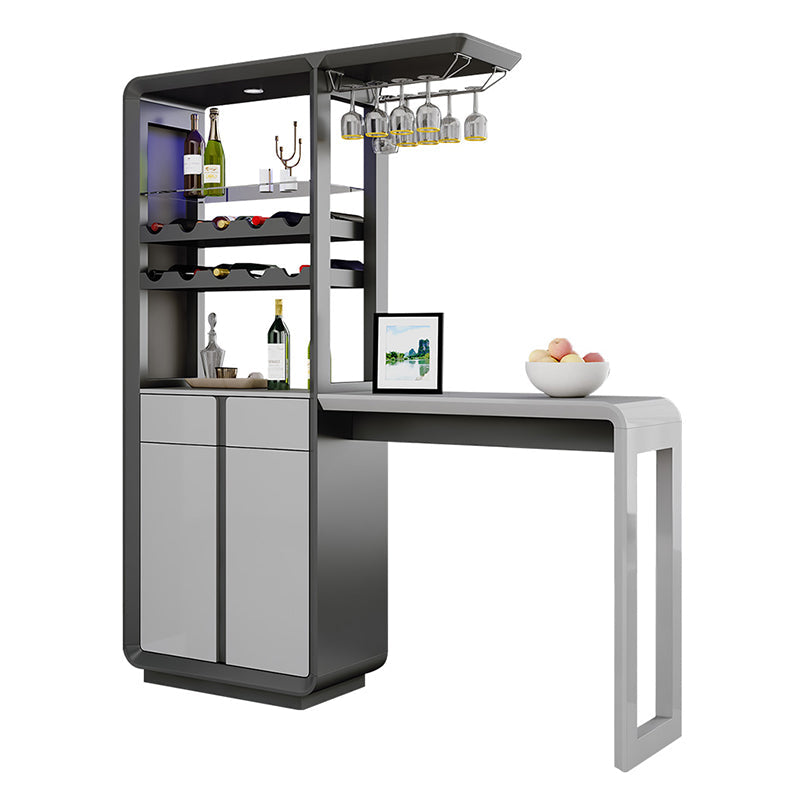 Modern Rectangle Wood Counter Table 2/3 Pieces Bar Table Set with Lockers for Living Room Clearhalo 'Bar Furniture' 'furn' 'furn_home_bar_bar_sets' 'Furniture' 'Home Bars & Bar Sets' 'home_bar_bar_sets' 'Kitchen & Dining Furniture' 7401114