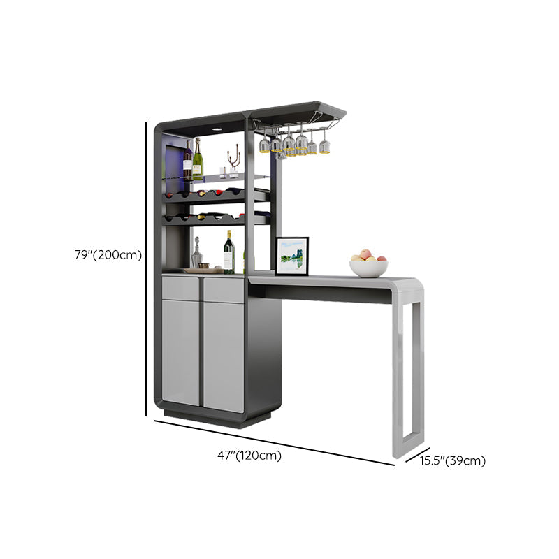 Modern Rectangle Wood Counter Table 2/3 Pieces Bar Table Set with Lockers for Living Room Clearhalo 'Bar Furniture' 'furn' 'furn_home_bar_bar_sets' 'Furniture' 'Home Bars & Bar Sets' 'home_bar_bar_sets' 'Kitchen & Dining Furniture' 7401124