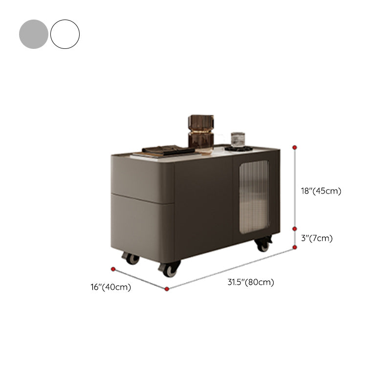 Tray Top Rectangular Side Table with 2 Drawers and a Cabinet Clearhalo 'Coffee & Accent Tables' 'End & Side Tables' 'end_side_tables' 'furn' 'furn_end_side_tables' 'Furniture' 'Living Room Furniture' 7401256