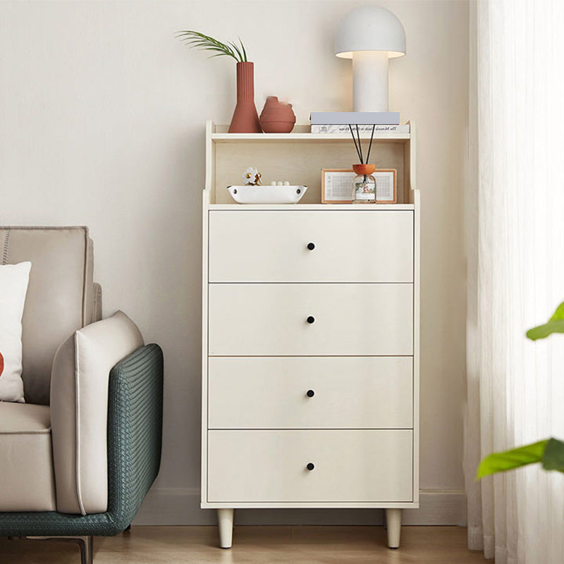 Modern White Cabinet Soft Close Drawers Wood Accent Chests with Drawer