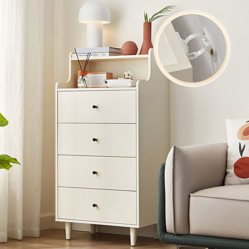 Modern White Cabinet Soft Close Drawers Wood Accent Chests with Drawer