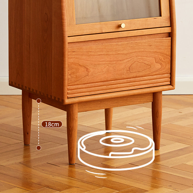 Natural Storage Cabinet Solid Wood Accent Chests with Drawer