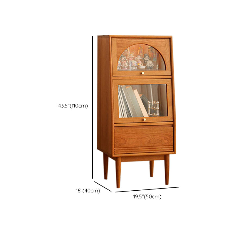 Natural Storage Cabinet Solid Wood Accent Chests with Drawer