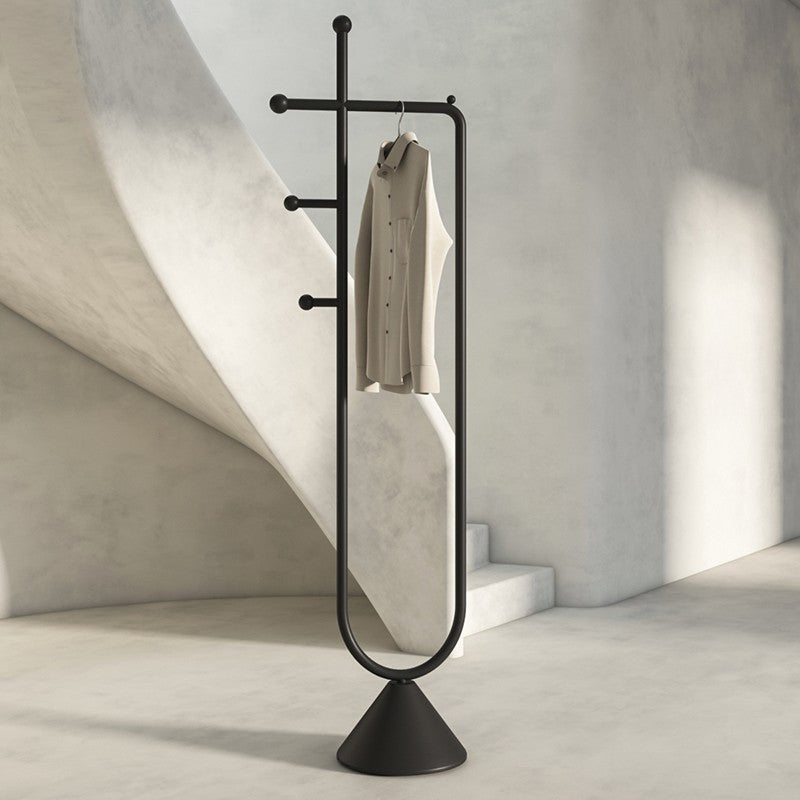 Contemporary Metal Entry Hall Tree 72.83 Inch Tall Hall Stand Black Clearhalo 'Entry & Mudroom Furniture' 'furn' 'furn_hall_tree_coat_racks' 'Furniture' 'Hall Trees & Coat Racks' 'hall_tree_coat_racks' 7401444