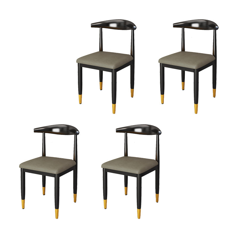 Indoor Open Back Dining Chair Industrial Upholstered Armless Chair