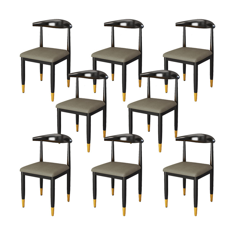 Indoor Open Back Dining Chair Industrial Upholstered Armless Chair