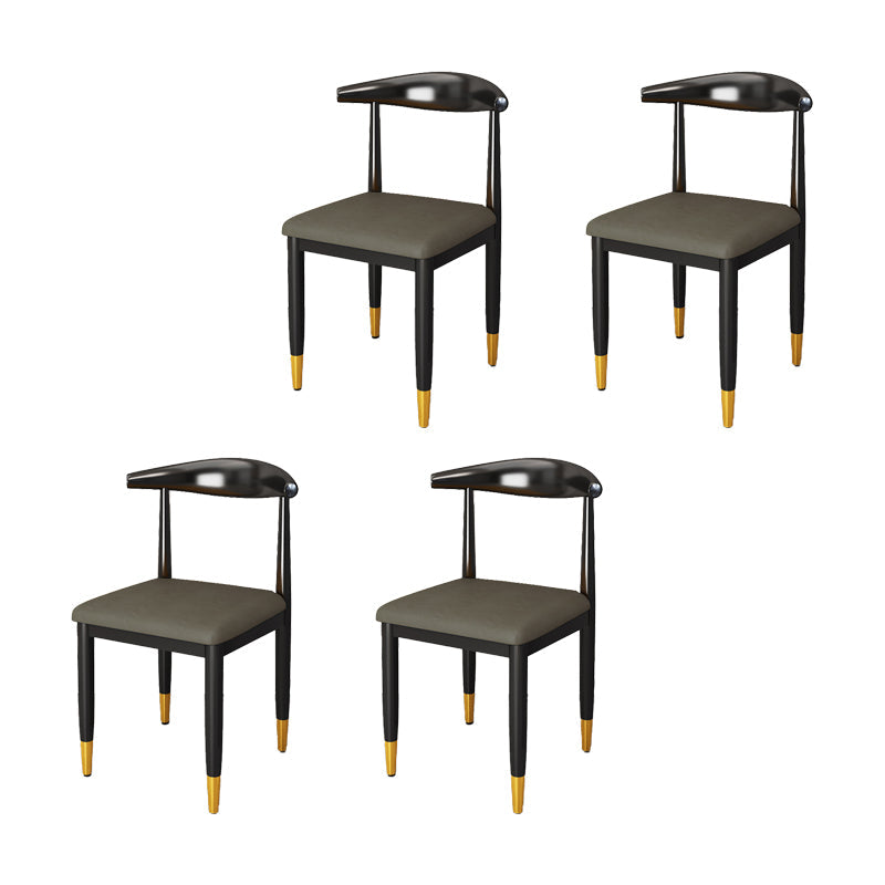 Indoor Open Back Dining Chair Industrial Upholstered Armless Chair