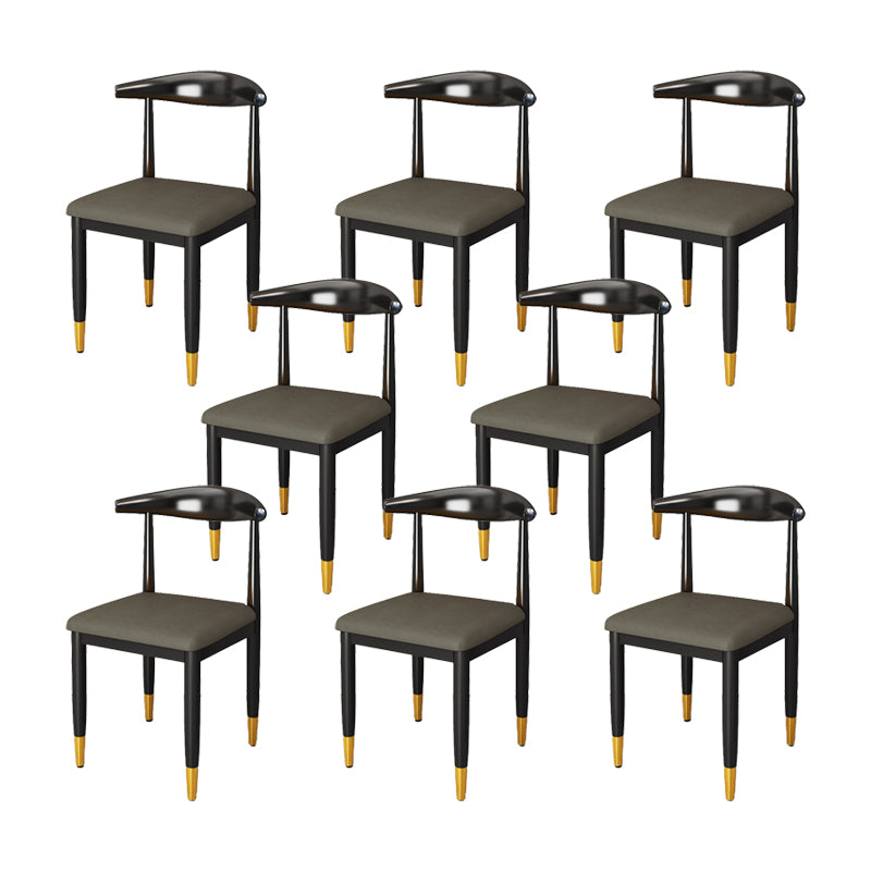 Indoor Open Back Dining Chair Industrial Upholstered Armless Chair