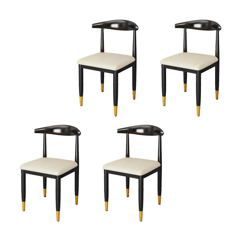 Indoor Open Back Dining Chair Industrial Upholstered Armless Chair