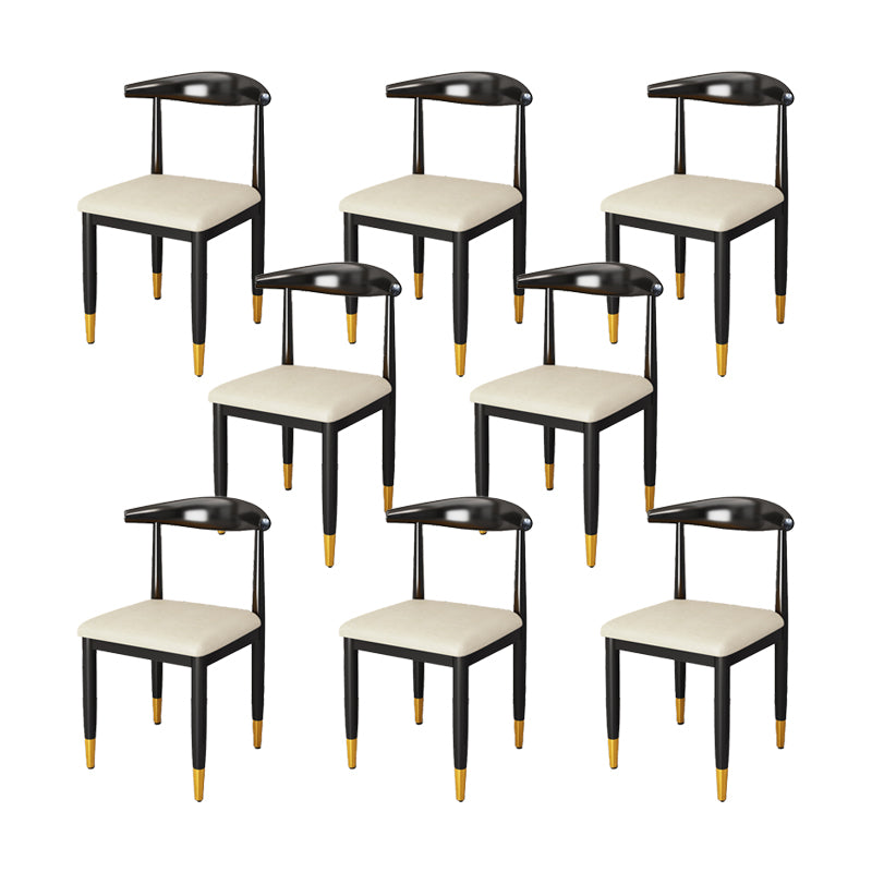 Indoor Open Back Dining Chair Industrial Upholstered Armless Chair