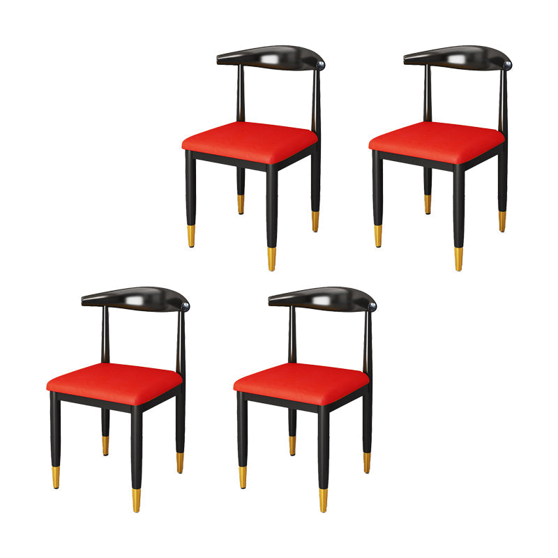 Indoor Open Back Dining Chair Industrial Upholstered Armless Chair