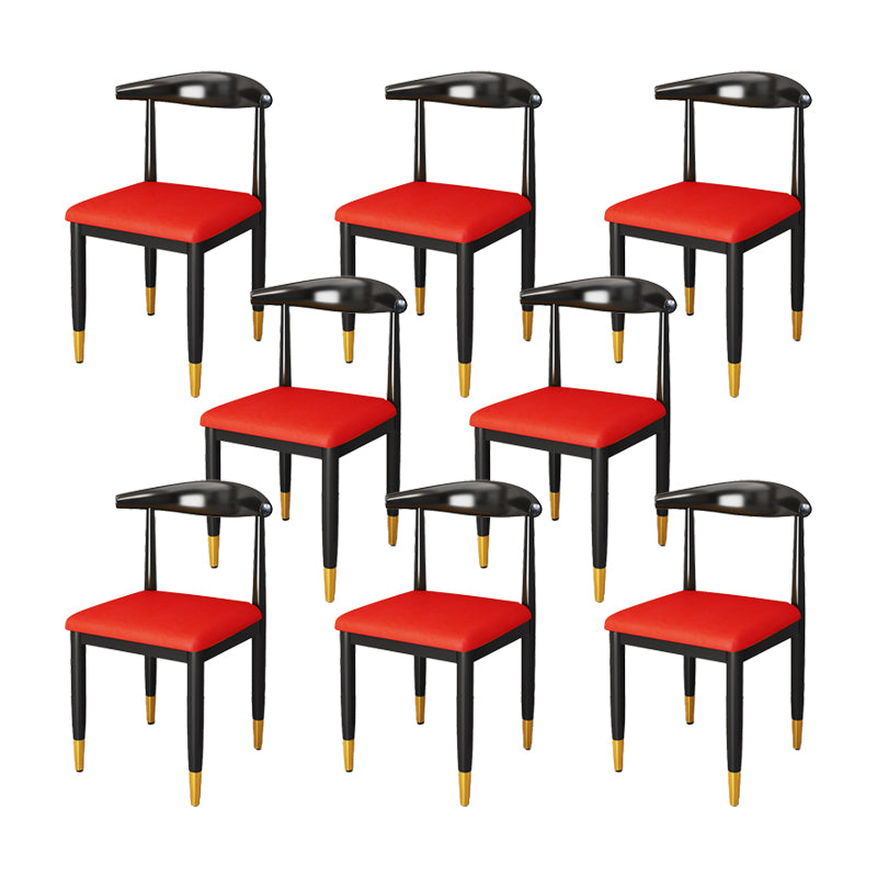 Indoor Open Back Dining Chair Industrial Upholstered Armless Chair