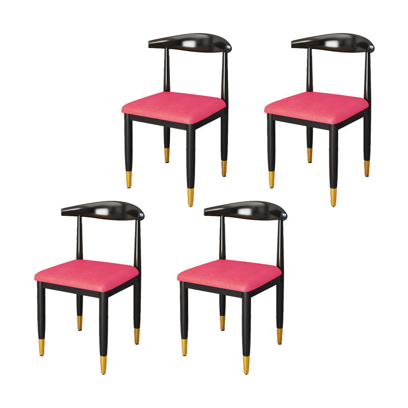 Indoor Open Back Dining Chair Industrial Upholstered Armless Chair