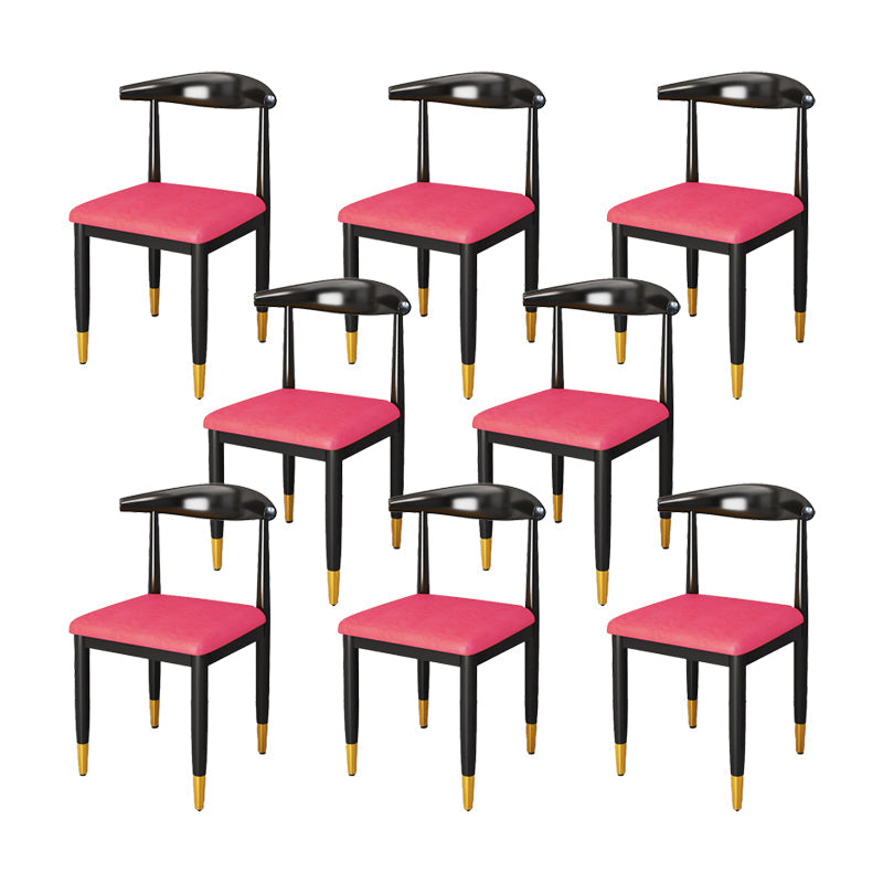 Indoor Open Back Dining Chair Industrial Upholstered Armless Chair