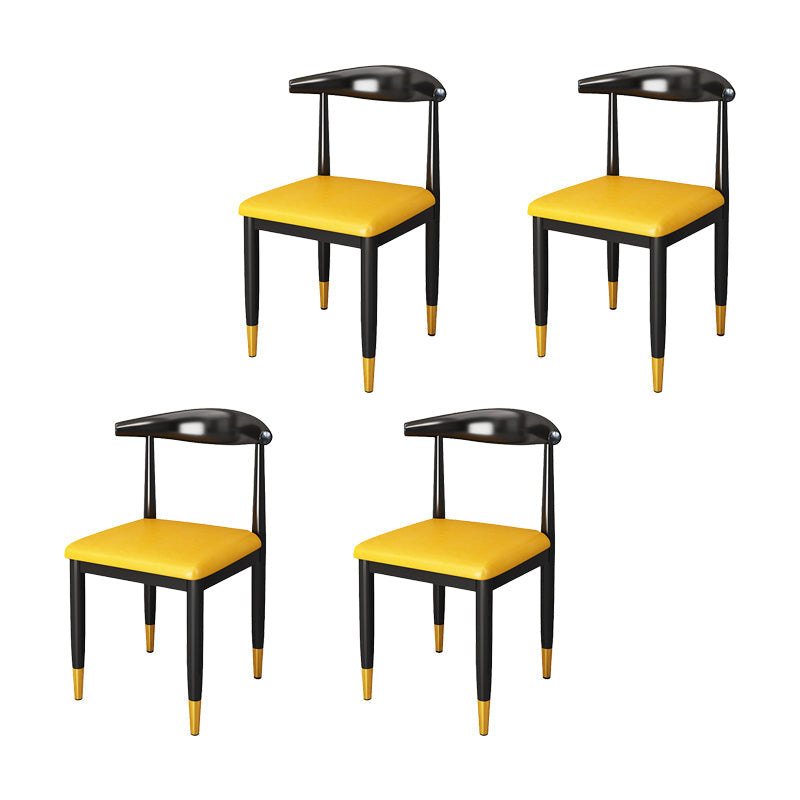 Indoor Open Back Dining Chair Industrial Upholstered Armless Chair