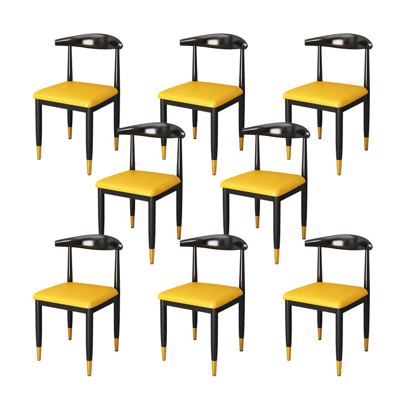 Indoor Open Back Dining Chair Industrial Upholstered Armless Chair