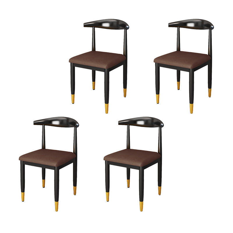 Indoor Open Back Dining Chair Industrial Upholstered Armless Chair